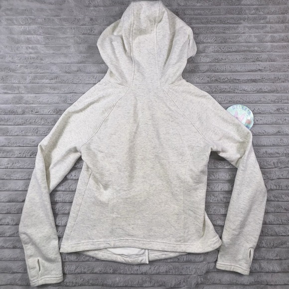 Women's Under Armour Studio Faux Wrap Full Zip Jacket‎ Sz Medium Heather Ivory - Picture 10 of 10